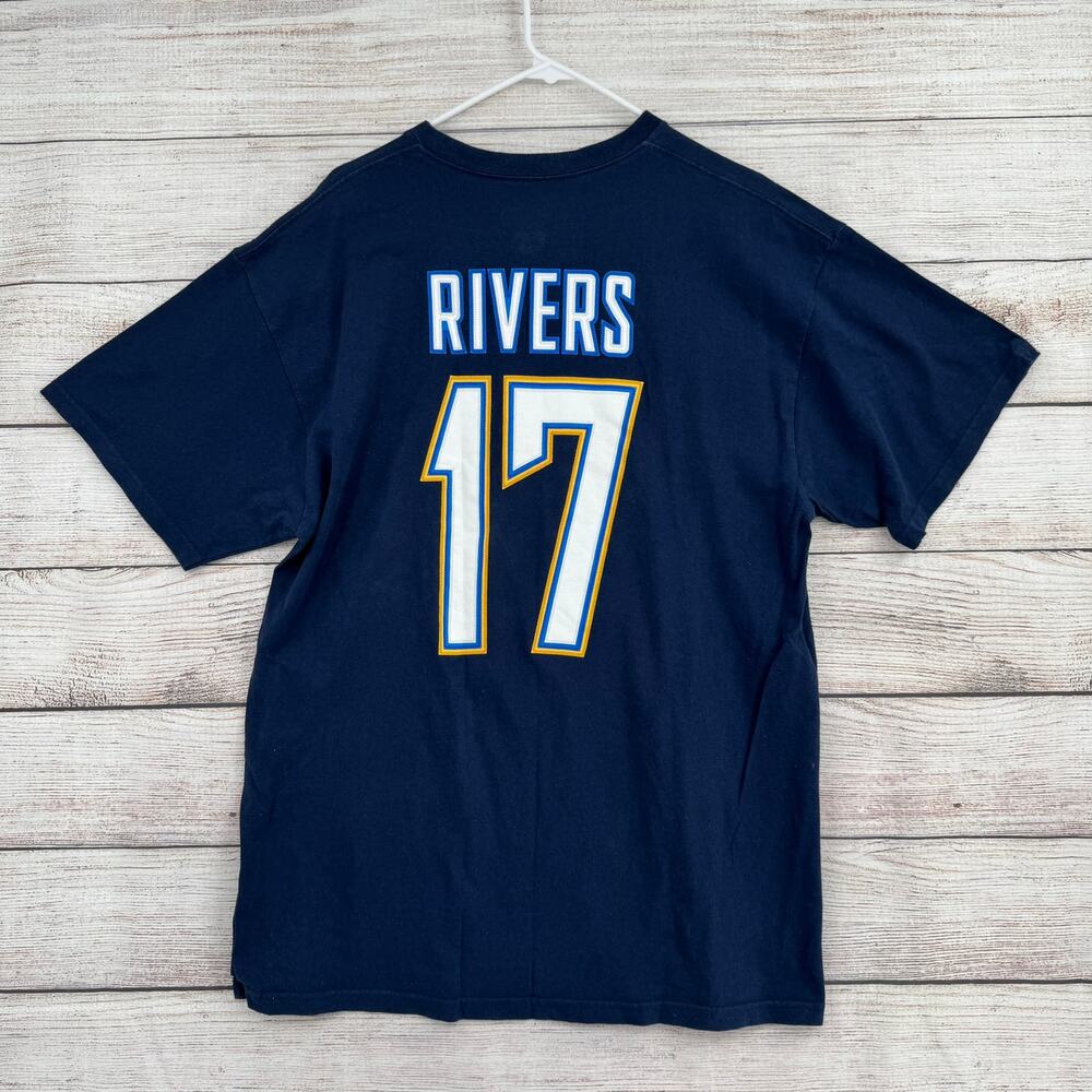 NFL Los‎ Angeles Chargers Philip Rivers Bolt Logo T-Shirt Mens XL Navy Blue
